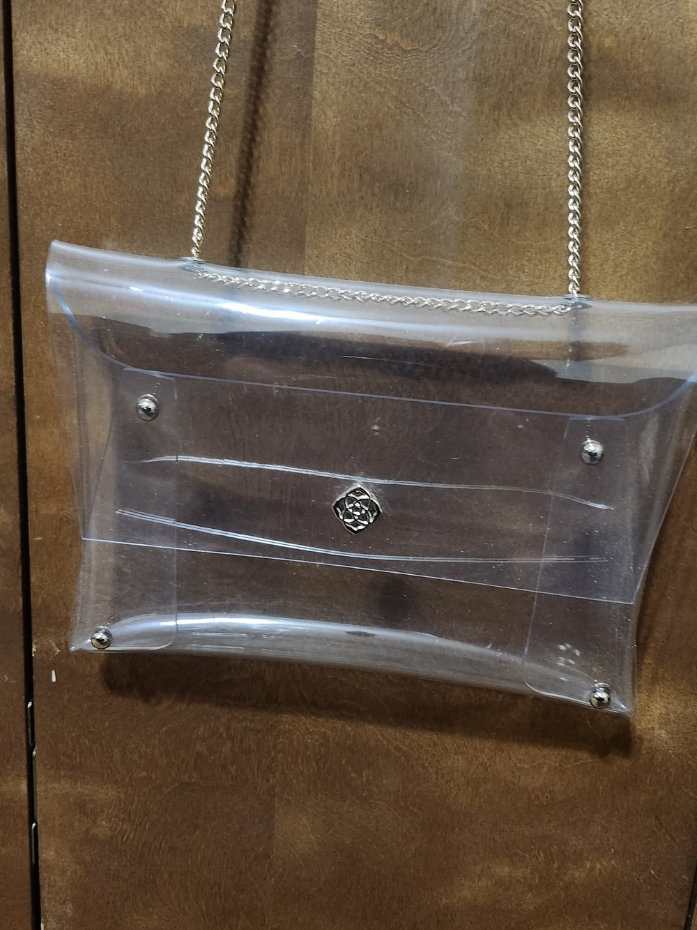 Kendra Scott Clear PVC Chain Shoulder Bag with Gold Hardware